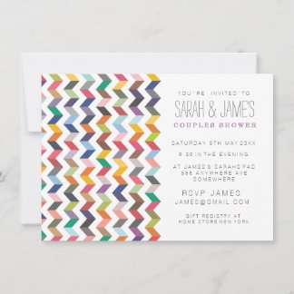 Contemporary Chevron Par Shower Party Inbjudan