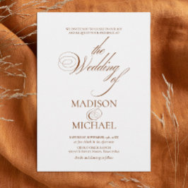 Contemporary Chic Boho Brown Fall Wedding Inbjudningar