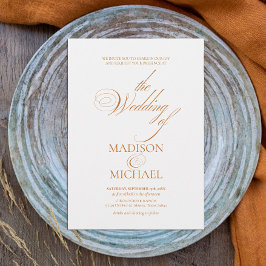 Contemporary Chic Boho Orange Fall Wedding Inbjudningar