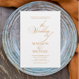 Contemporary Chic Boho Orange Fall Wedding Inbjudningar