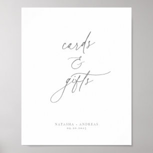 Contemporary Chic Grått Minimalistkortsgåvor Poster