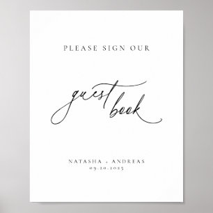 Contemporary Chic Minimalist Guest Bok Poster