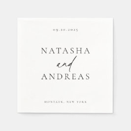 Contemporary Chic minimalistisk Bröllop Pappersservett