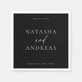 Contemporary Chic minimalistisk Bröllop Pappersservett