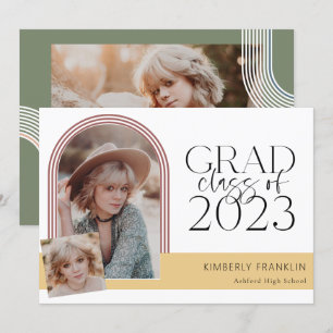 Contemporary Chic Studenten fotoinbjudan Inbjudningar