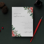 Contemporary Chic Winter Wedding Inbjudningar<br><div class="desc">Contemporaryns Chic: minimal inbjudan till botaniskt bröllop under vintern. botaniska ämnen och röda blommigtar i elegantens vattenfärg vintern.</div>