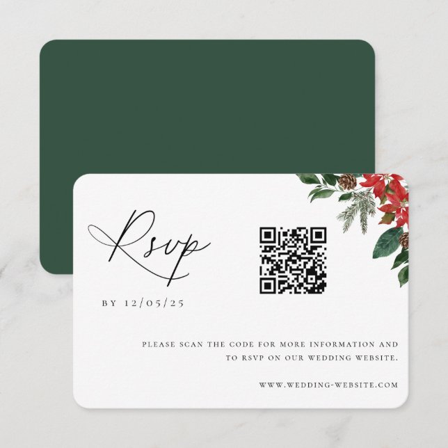 Contemporary Chic Winter Wedding QR-kod OSA Kort (Fram/baksida)