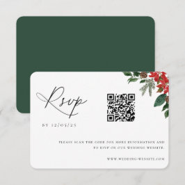 Contemporary Chic Winter Wedding QR-kod OSA Kort