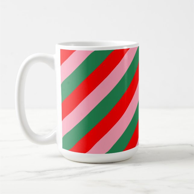 Contemporary Christmas Candy Stripes  Kaffemugg (Vänster)