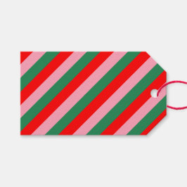 Contemporary Christmas Candy Stripes Presentetikett