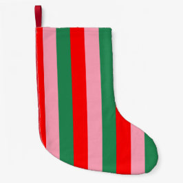 Contemporary Christmas Stripes  Liten Julstrumpa