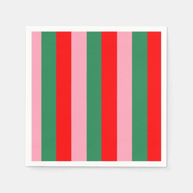 Contemporary Christmas Stripes  Pappersservett (Framsidan)