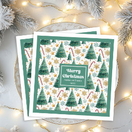 Contemporary Christmas Trees Festive Paper Napkins Pappersservett