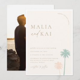 Contemporary Coastal Chic Wedding Photo Inbjudningar