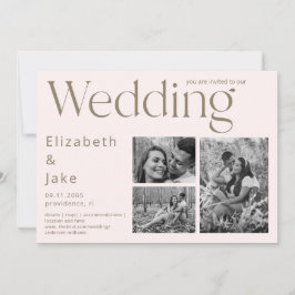 Contemporary Collage B/W Photo II Bröllop Inbjudningar