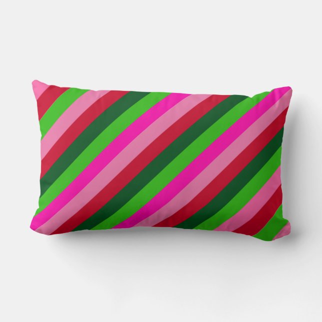Contemporary Colors Christmas Stripes  Lumbarkudde (Baksida)