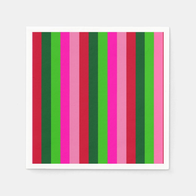Contemporary Colors Christmas Stripes  Pappersservett (Framsidan)