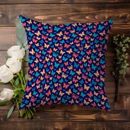 Contemporary coral Lila Butterfly Accent mönster Kudde