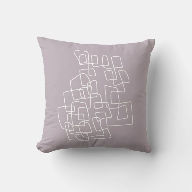 Contemporary Cute Lilac Modern Abstrakt Line Art Kudde (Framsida)