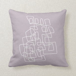 Contemporary Cute Lilac Modern Abstrakt Line Art Kudde