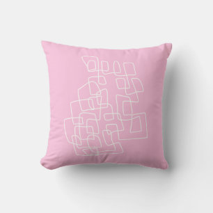 Contemporary Cute Rosa Modern Abstrakt Line Art Kudde