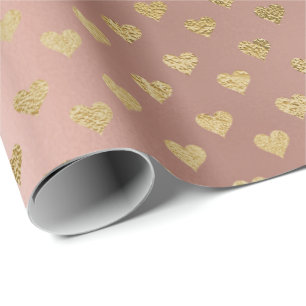 Contemporary Delikat Hearts Rosa ros Guld Glam Presentpapper