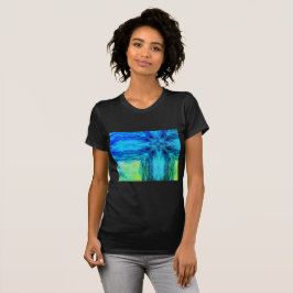 Contemporary Design Aqua Blue Grönt Kvinnor T-Shir T Shirt