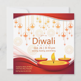 Contemporary Diwali Hanging Diyas Inbjudningar