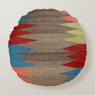 Contemporary Dusty Blue Grått Stripe  Rund Kudde