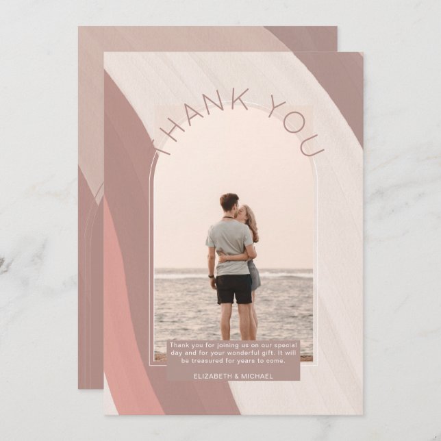 Contemporary Dusty Stripe PHOTO TACK Inbjudningar (Fram/baksida)