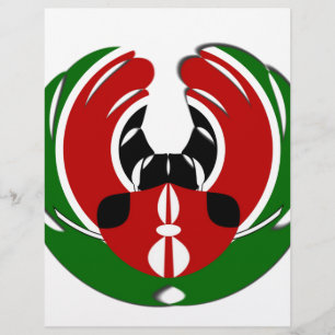 Contemporary Edgy Kenyan Flagga Art Design.