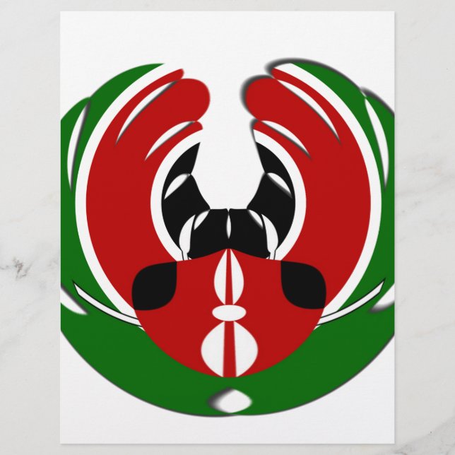 Contemporary Edgy Kenyan Flagga Art Design. (Framsida)