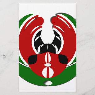 Contemporary Edgy Kenyan Flagga Art Design.