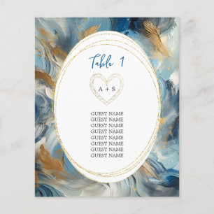 Contemporary Elegance: Blue White Guld Guest List