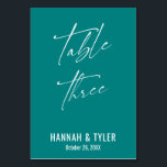 Contemporary Elegant Teal Bord Tre Bordsnummer<br><div class="desc">Fet, enkel, contemporary, elegant. Denna utformning kompletterar en växande samling unika delara som fångar och skiljer öga åt. Använda mallen fält om du vill ändra ställe-innehavarinformationen och göra designen till en egen. Andra färg och stilar finns i den här samlingen. Jag har ett fantastiskt teckensnitt för en bild som läser...</div>