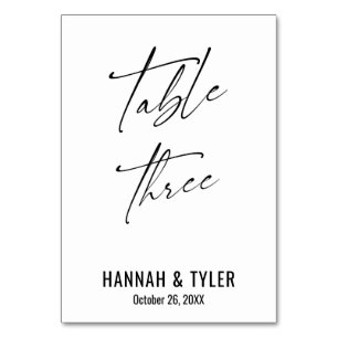 Contemporary Elegant Typografi Bord 3 Bordsnummer