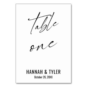 Contemporary Elegant Typografi Bord One Bordsnummer