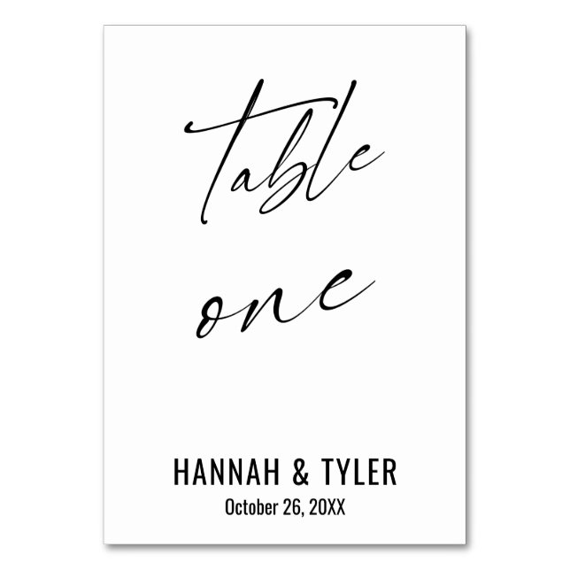 Contemporary Elegant Typografi Bord One Bordsnummer (Framsidan)