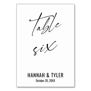 Contemporary Elegant Typografi Bord sex Bordsnummer