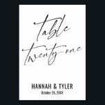 Contemporary Elegant Typografi Bord tjugoett Bordsnummer<br><div class="desc">Fet, enkel, contemporary, elegant. Denna utformning kompletterar en växande samling unika delara som fångar och skiljer öga åt. Använda mallen fält om du vill ändra ställe-innehavarinformationen och göra designen till en egen. Andra färg och stilar finns i den här samlingen. Här har jag ett fantastiskt teckensnitt för sidhuvud och nummer...</div>