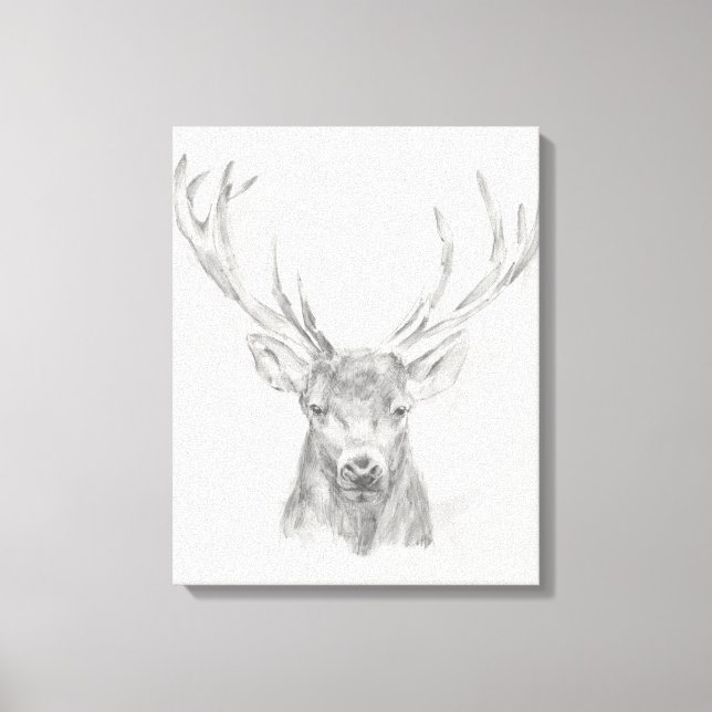 Contemporary Elk Sketch Canvastryck (Framsida)