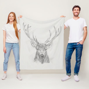 Contemporary Elk Sketch Fleecefilt