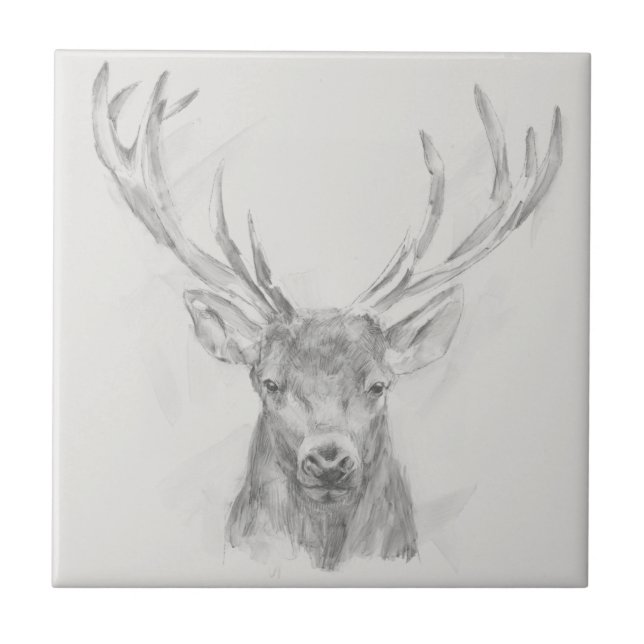 Contemporary Elk Sketch Kakelplatta (Framsidan)