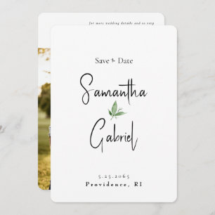 Contemporary - enkelt foto Bröllop spara datum Spara Datumet