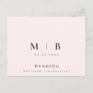 Contemporary Enkelt veck Monogram Bröllop Inbjudan Vykort