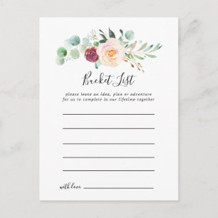 Contemporary Eucalyptus Blommigt Bucket List-kort Vykort