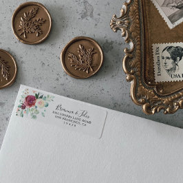 Contemporary Eucalyptus Blommigt Returadress Etikett