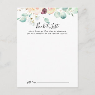Contemporary Eucalyptus Bröllop Bucket List Card Vykort
