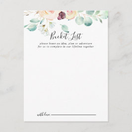 Contemporary Eucalyptus Bröllop Bucket List Card Vykort