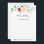 Contemporary Eucalyptus Bröllop Ord Wisdom Rådkort<br><div class="desc">Contemporaryn eukalyptus bröllop ord med visdomskort är perfekt för ett enkelt bröllop. Utformningen har vattenfärgsfärgad lila, , gräns och burgundisk, beundransvärda peonier med grönt eukalyptus löv, inspirerande konstnärlig skönhet. De här korten är perfekter för bröllop, möhippa, babydusch, studentfest och mycket mer. Anpassa korten med namn från bruden och brudgummen, blivande...</div>